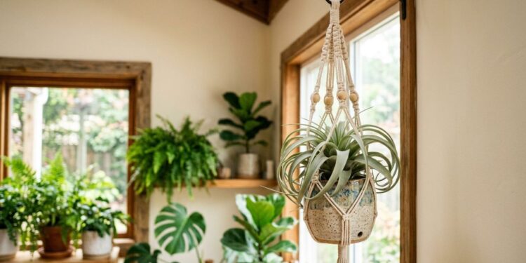 A bromélia dos ventos que não precisa de absolutamente nenhuma terra e tem impressionado ao viver apenas apoiada em arames ou fios transparentes