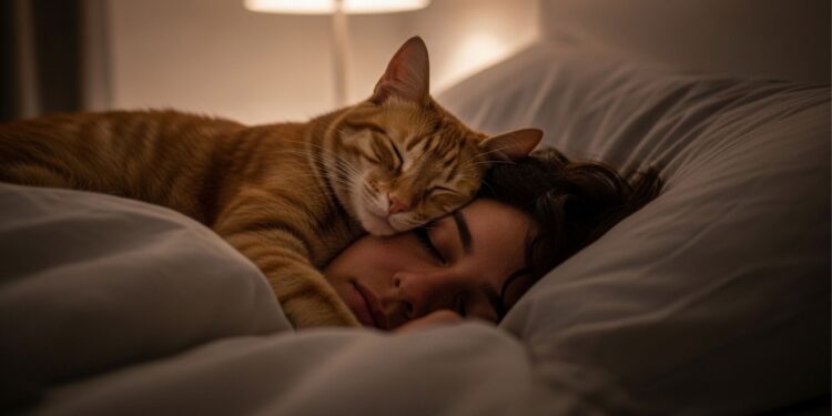 Seu gato dormindo na sua cabeça: não é apenas um sinal de aconchego, mas também de uma profunda necessidade