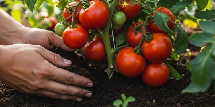 Faça os tomates crescerem no jardim adicionando borra de café no solo