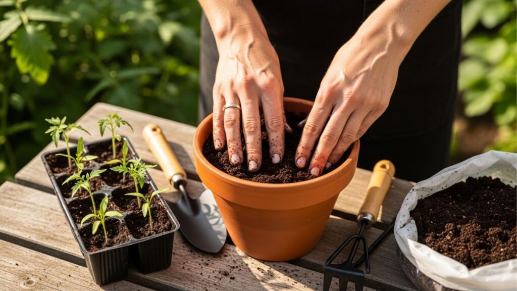 Faça os tomates crescerem no jardim adicionando borra de café no solo