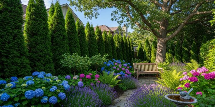 Árvores para bloquear vista dos vizinhos melhor do que uma cerca