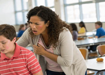 Professora age rápido e salva aluno engasgado durante almoço escolar