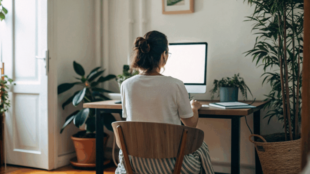 Ela trabalha home office para uma empresa europeia e tem tempo para relaxar e expandir seu negócio