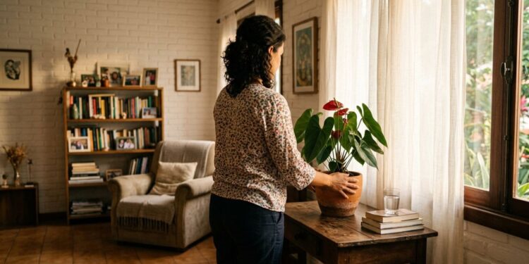 Para o antúrio durar anos: o macete não é deixá-lo no sol da manhã, mas garantir uma luz apenas difusa para que suas flores não fiquem com manchas marrons