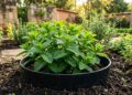 A hortelã cresce como fermento: ao plantá-la no canteiro, coloque-a dentro de um pote sem fundo enterrado para evitar que suas raízes sufoquem as outras ervas