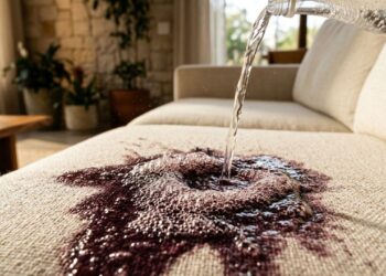 Como limpar mancha de vinho tinto seca do sofá de tecido claro: veja como deixá-lo sem marcas roxas usando água com gás