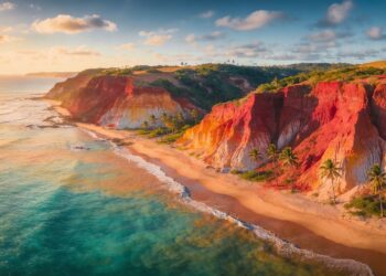 Com falésias coloridas e praias de água morna o ano inteiro, esse destino brasileiro está encantando turistas estrangeiros