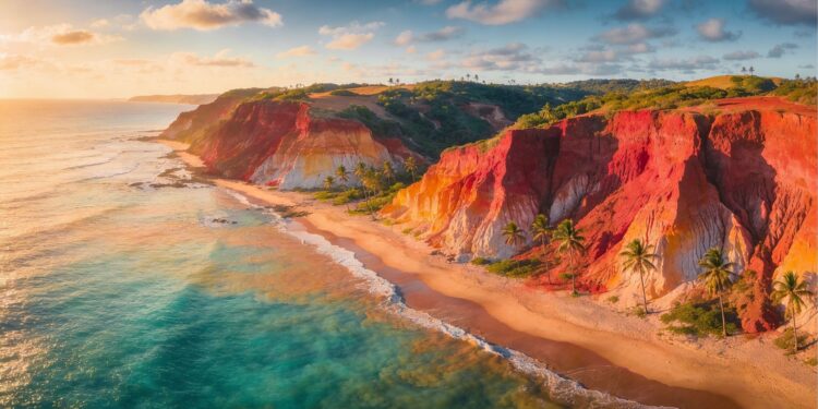 Com falésias coloridas e praias de água morna o ano inteiro, esse destino brasileiro está encantando turistas estrangeiros