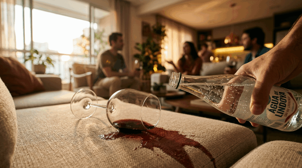 Como tirar mancha de vinho do sofá com 2 ingredientes que todo mundo tem em casa