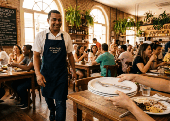 Ajudar o garçom a tirar a mesa parece um gesto gentil: mas psicólogos enxergam algo muito mais profundo