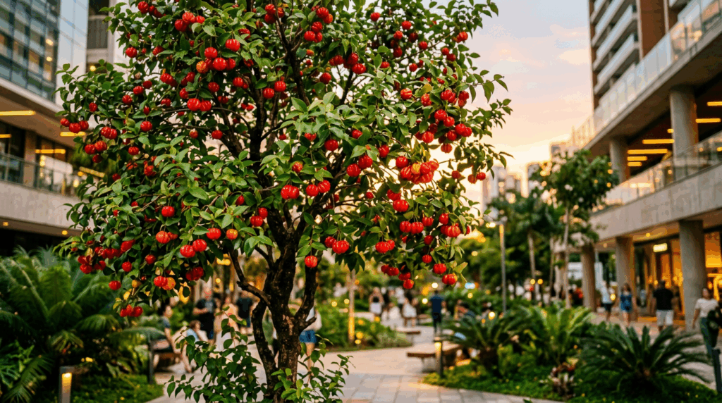 A frutinha vermelha e ondulada que marcou as tardes de brincadeira na rua e está voltando aos projetos de paisagismo urbano porque cresce rápido e atrai borboletas nativas