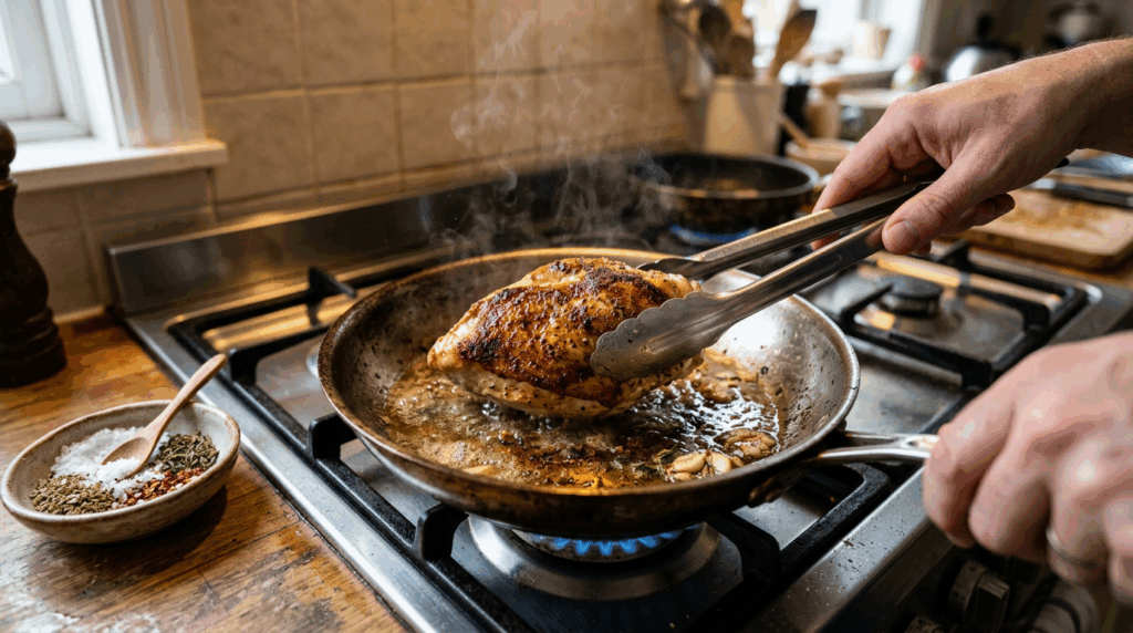 Colocar vinagre na frigideira ao fritar peito de frango: para que serve e por que é recomendado?