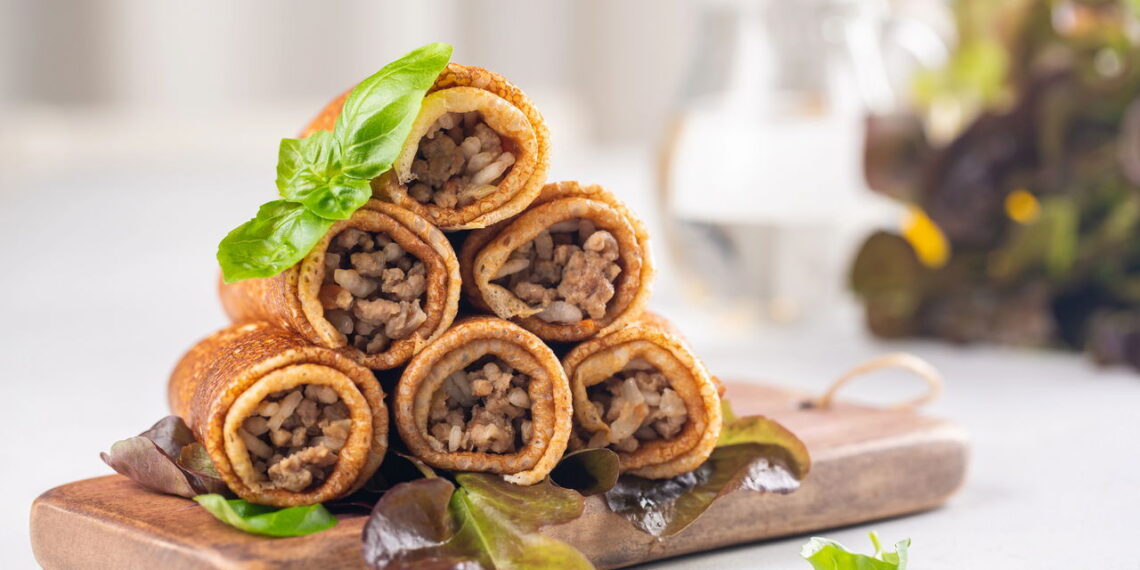 Receita de Panquecas de carne moída cremosa e fácil de fazer