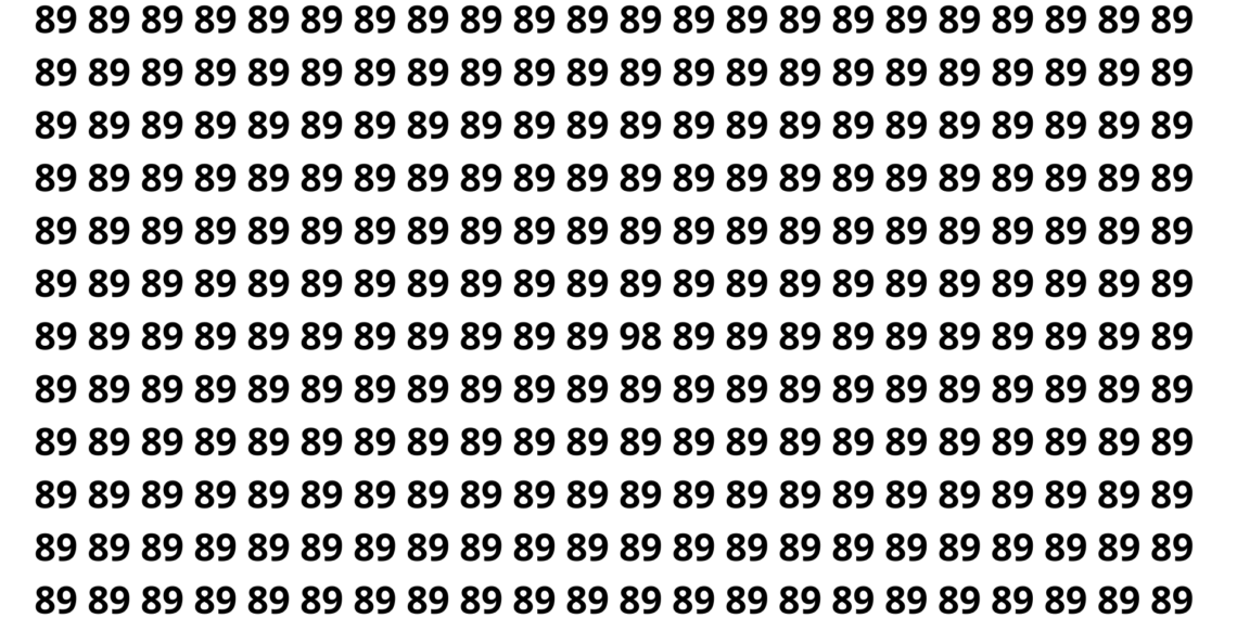 Apenas os mais atentos conseguem encontrar o 98 nesse teste