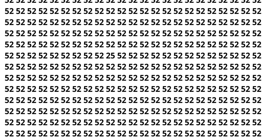 Só 3 em 20 acham o número 25 em 7 segundos neste puzzle