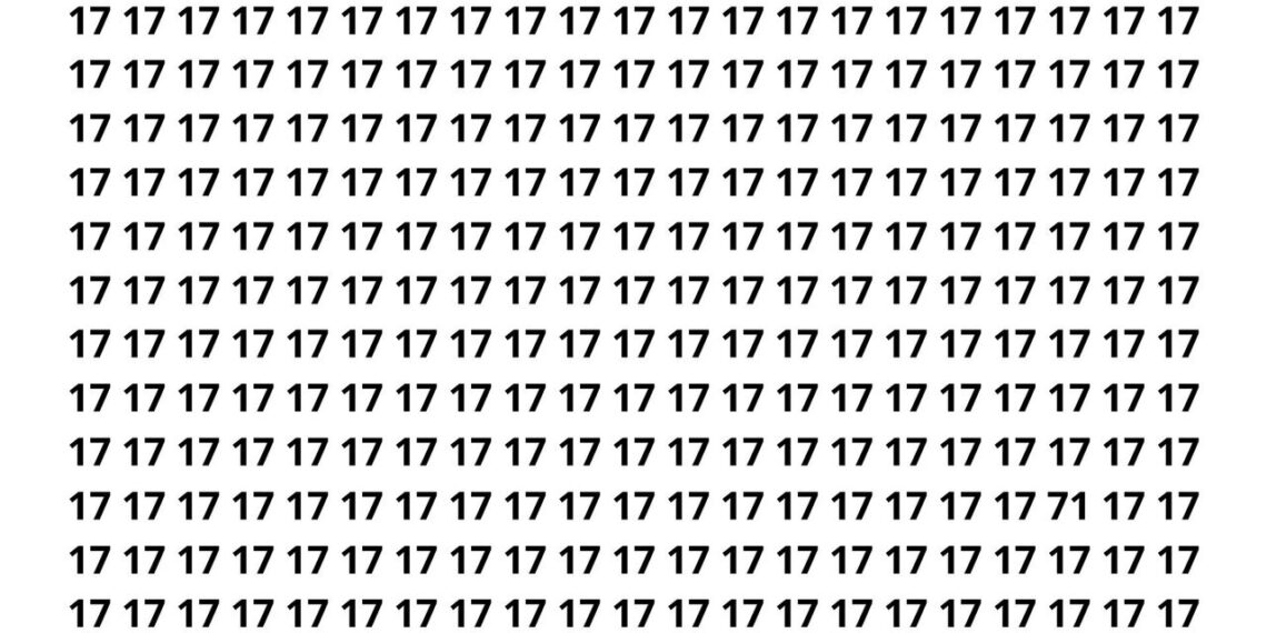 Se você achar o número 71 aqui em 9s, seu cérebro é raro