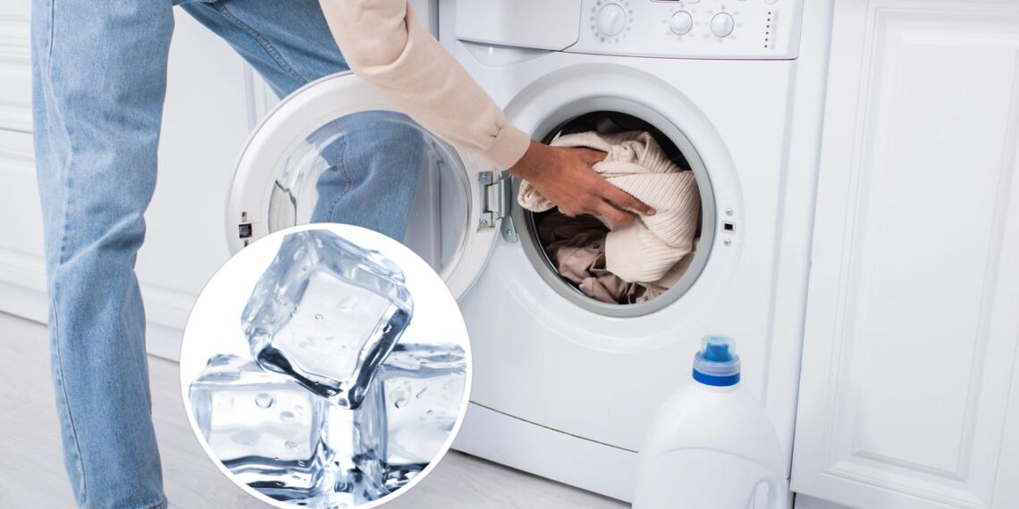 Isso é o que acontece se você colocar gelo na máquina de lavar roupas