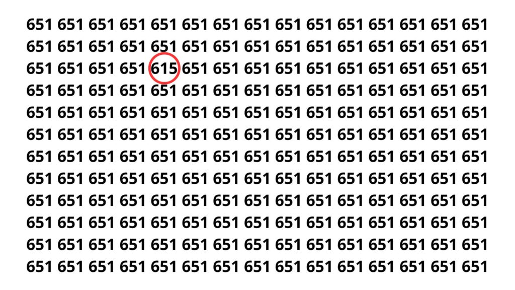 Poucas pessoas encontram o número 615 em 10 segundos nesta imagem