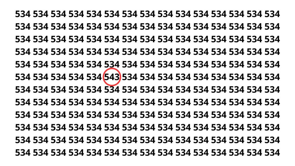 Ache em 9 segundos o número diferente e veja se seu foco está acima da média