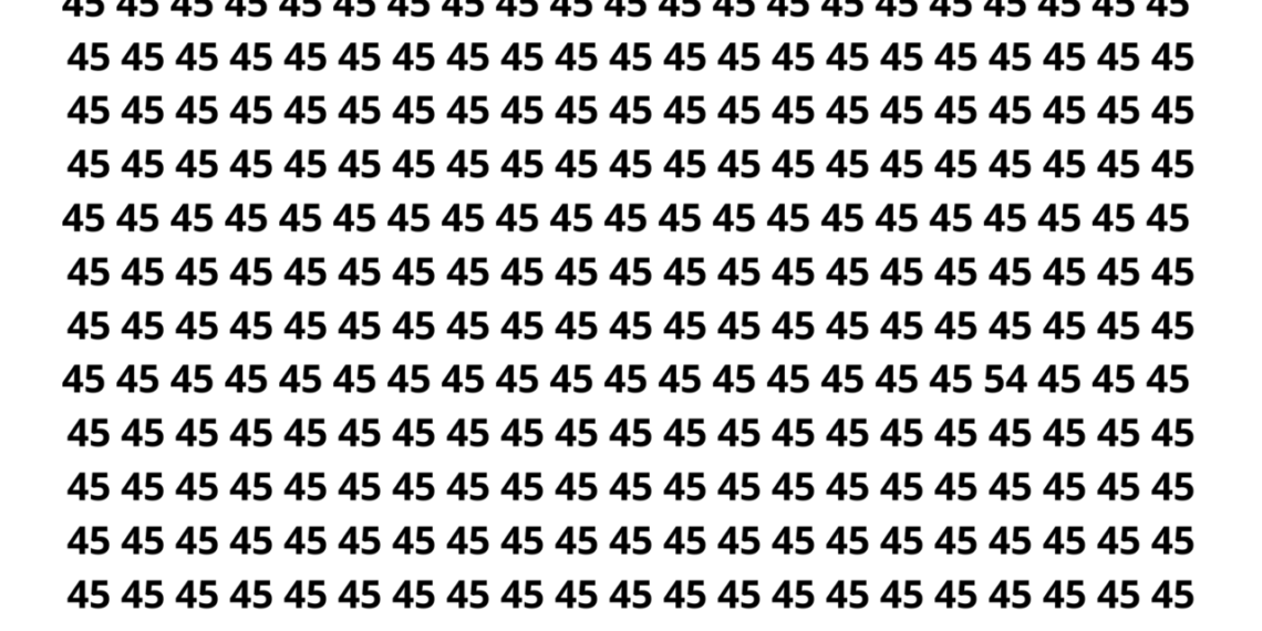 Encontre o número 54 entre vários 45 em 12 segundos