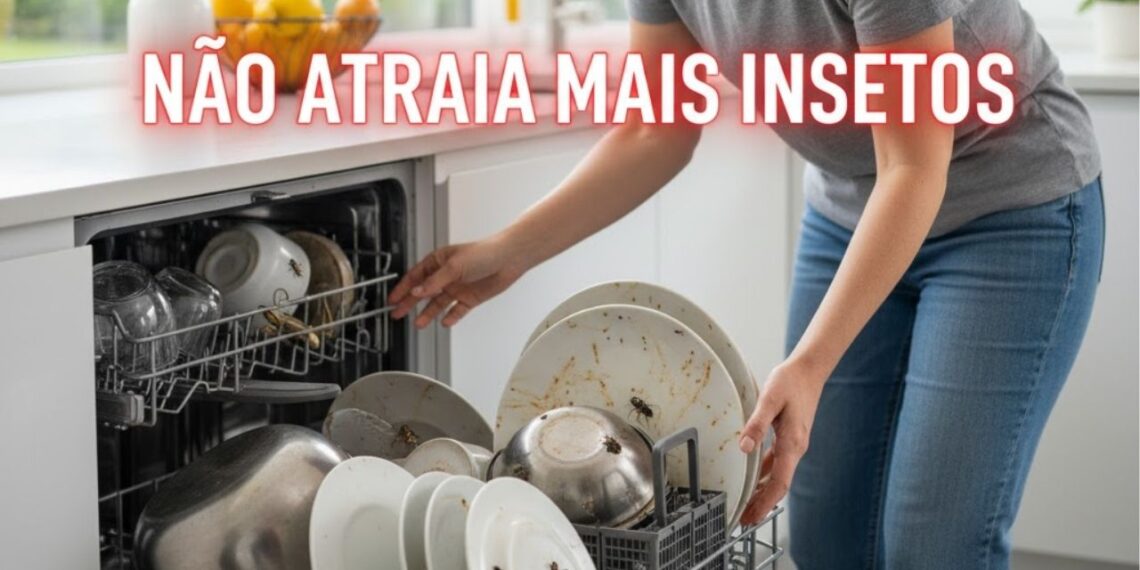 O maior erro que atrai insetos para seu lava-louças