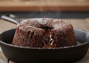 Bolo de chocolate na frigideira fica pronto em 10 minutos e conquista pelo sabor
