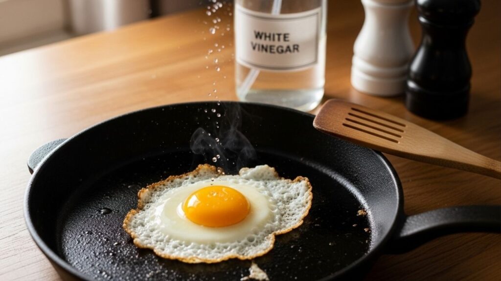 Borrife vinagre na frigideira antes de fritar ovos e veja a magia