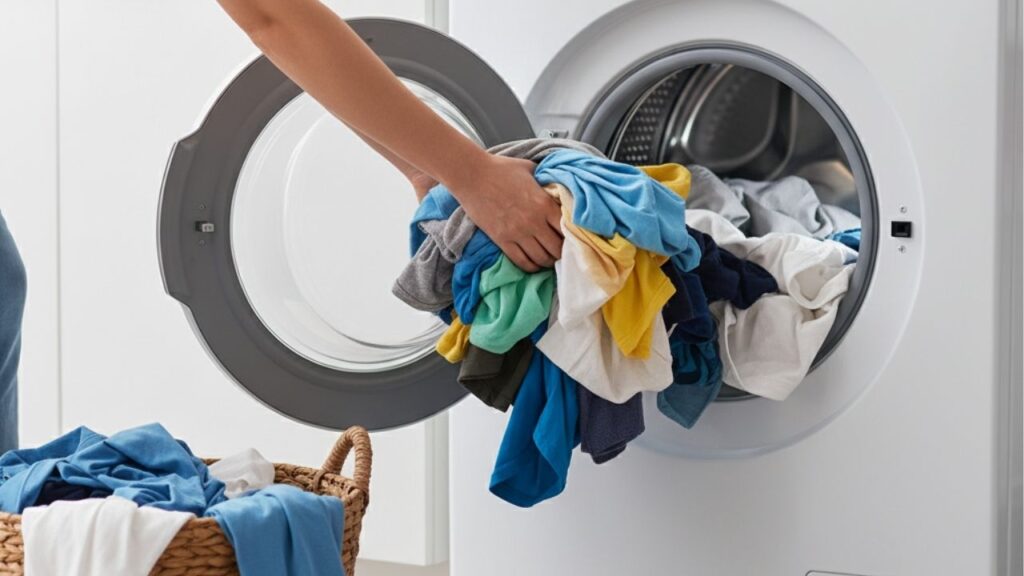 O que acontece se você encher demais a máquina de lavar roupas