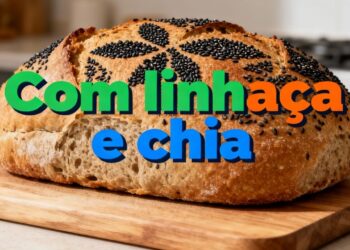 Pão de micro-ondas com linhaça e chia leve e nutritivo