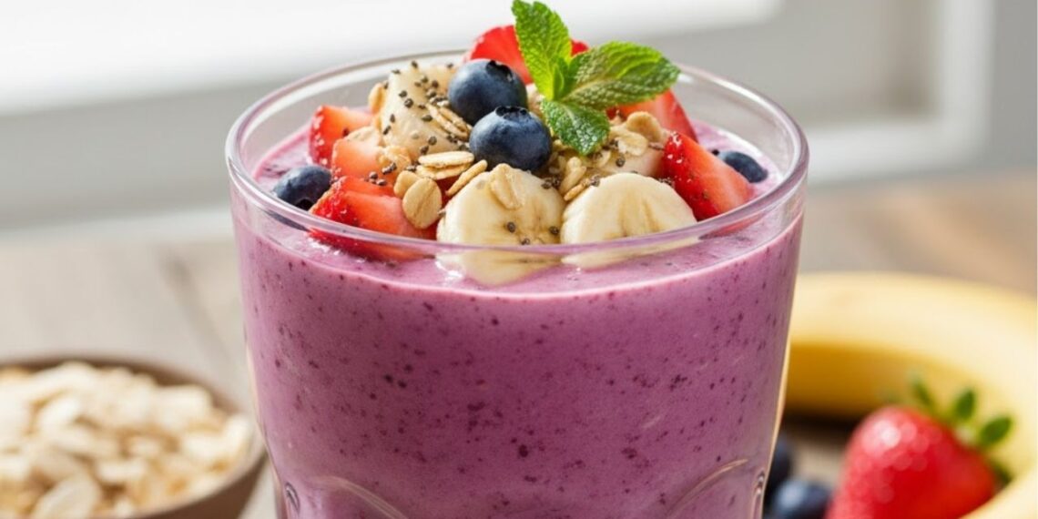 Vitamina com ingredientes naturais para começar o dia com energia e disposição