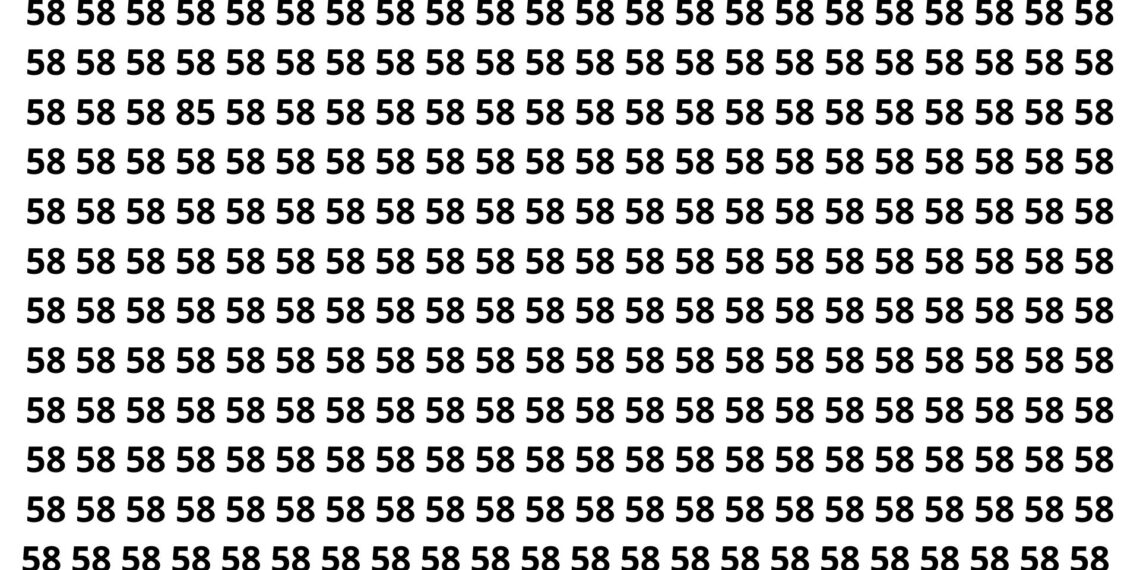 Somente 3 em cada 15 pessoas encontram o número 85 em menos de 8 segundos