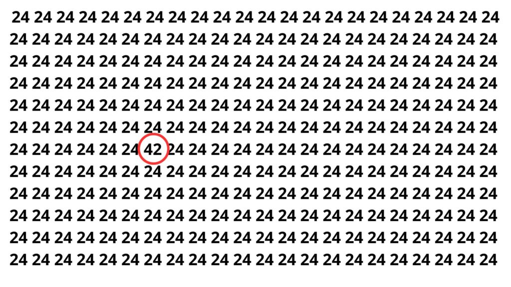 Encontre o número 42 entre vários 24 em apenas 5 segundos