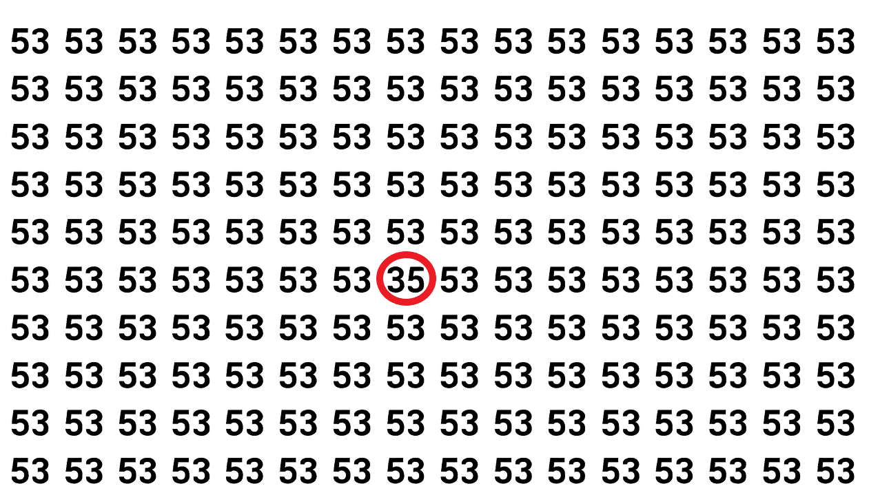Só 3 em 50 acham o número 35 em 53 segundos neste puzzle