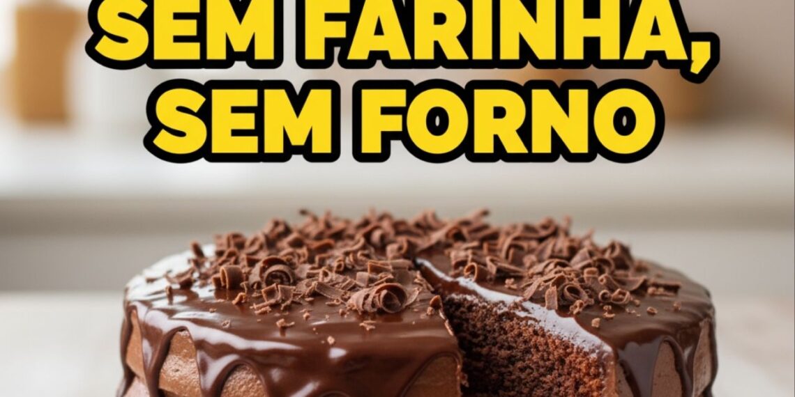 Sem farinha, sem forno: bolo de chocolate com 4 ingredientes