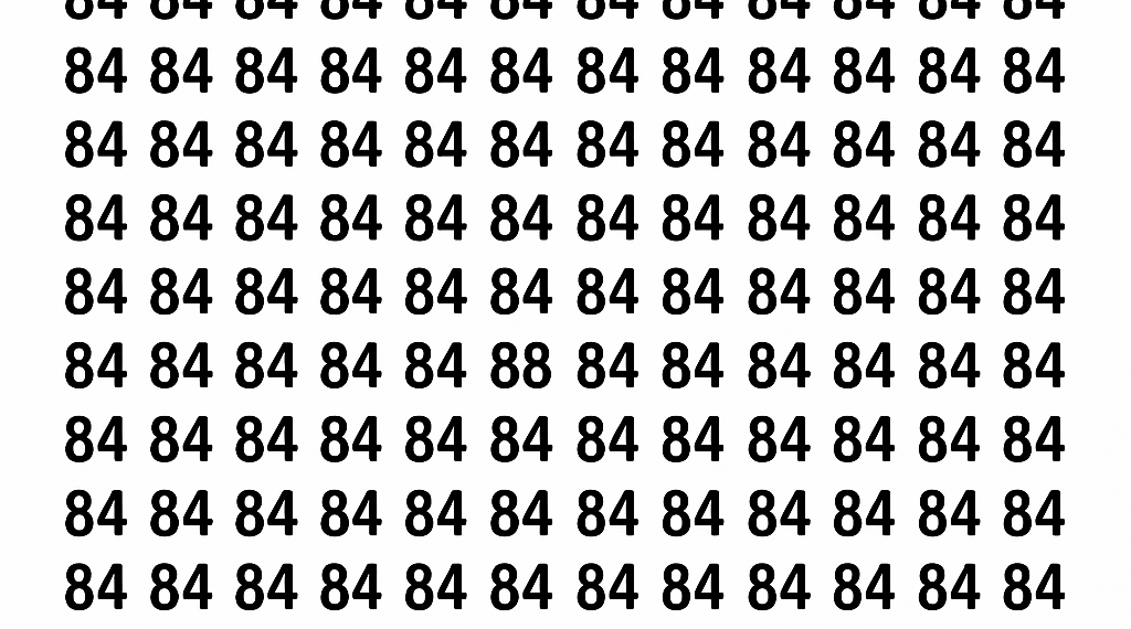Encontre o número 88 entre vários 84 neste puzzle