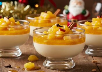 Sobremesa de abacaxi para o Natal feita no micro-ondas