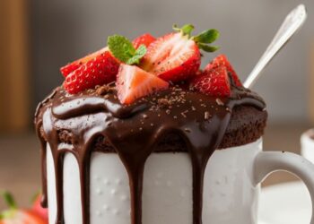 Bolo de brigadeiro com morango: delicioso e fica pronto em 2 minutos