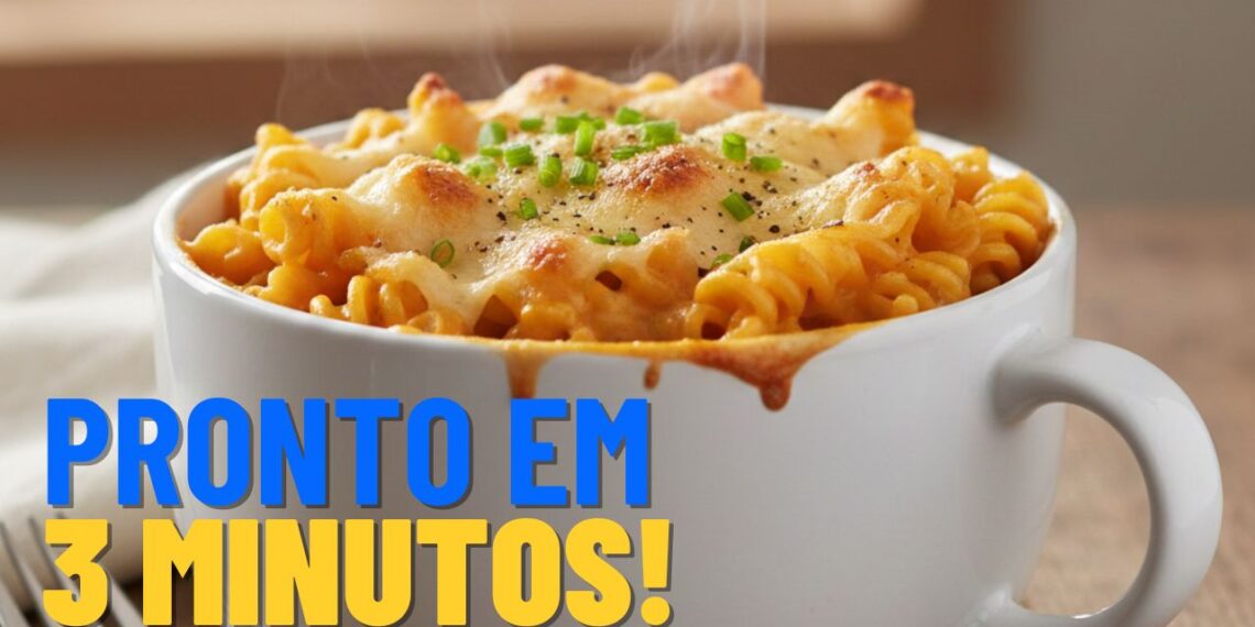 Receita prática: macarrão de caneca pronto em 3 minutos