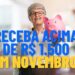 Governo beneficiará idosos e PcD com valor acima de R$ 1.500 em novembro