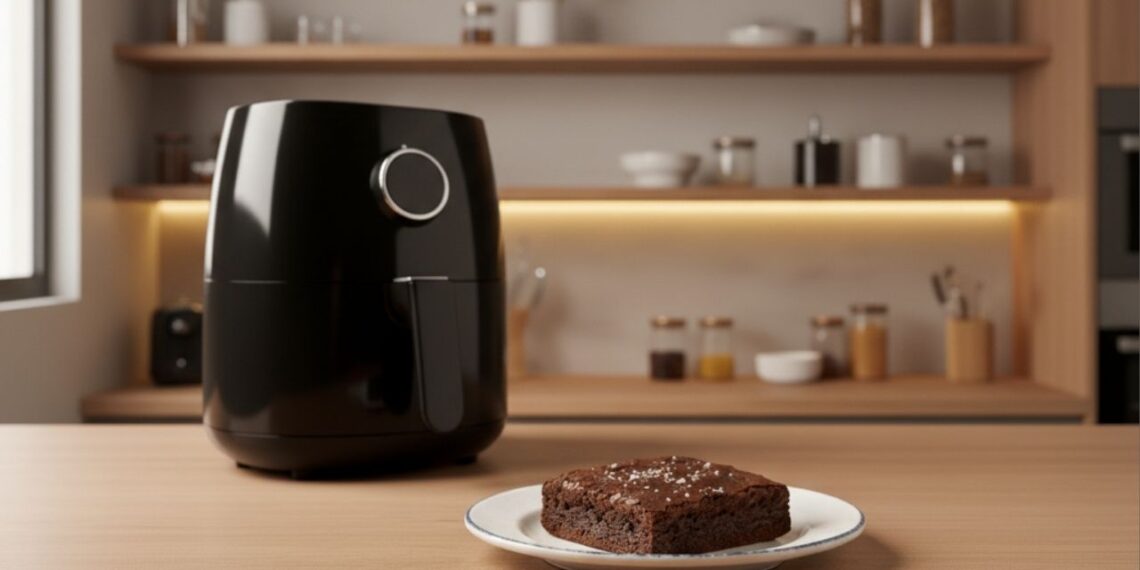 Brownie de chocolate cremoso, na airfryer e pronto em 15 minutos
