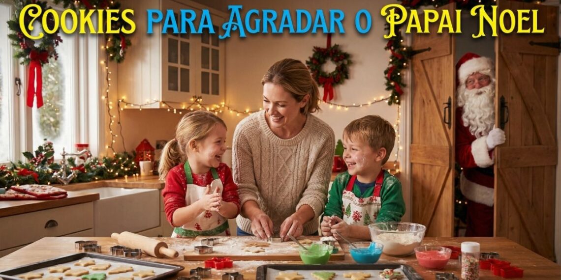 Receita de cookies crocantes em casa para agradar o Papai Noel com gosto