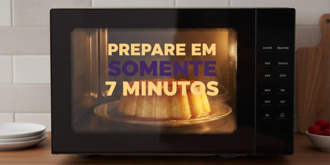 Faça um cremoso pudim de leite condensado no micro-ondas em 7 minutos
