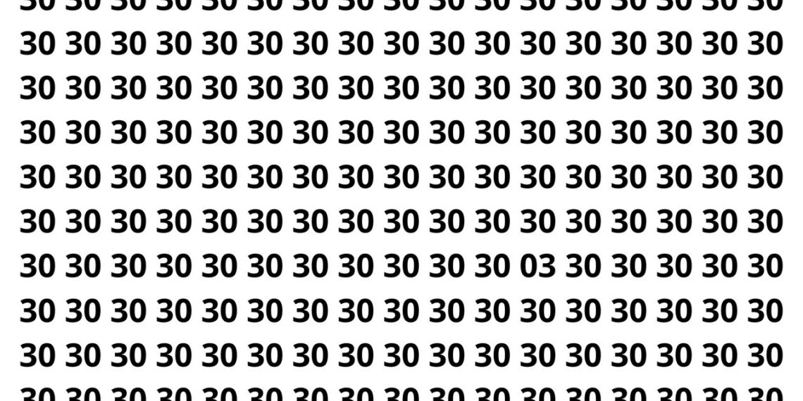Encontre o número 03 entre os números 30 em menos de 10 segundos
