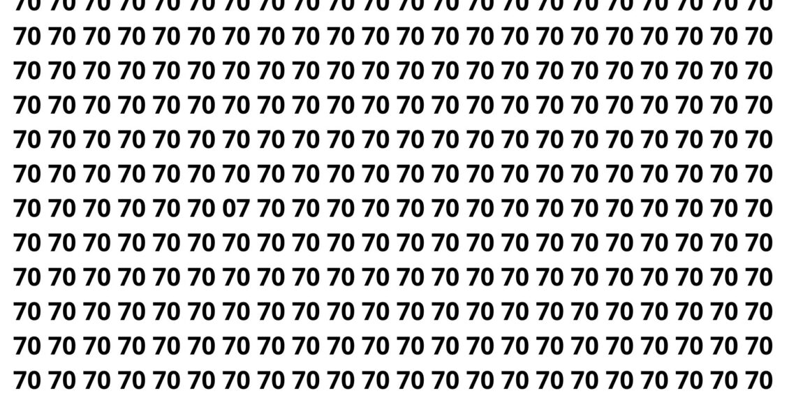 Encontre o número 07 entre os números 70 em menos de 3 segundos