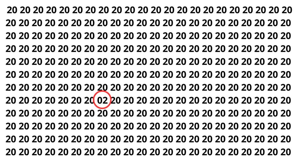 Apenas 7 em cada 18 pessoas encontram o número oculto em 6 segundos