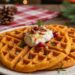 Waffle de batata-doce sem farinha para o café da manhã de Natal