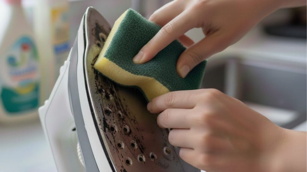 Método simples para limpar o ferro de passar roupas eliminando queimados e grudes