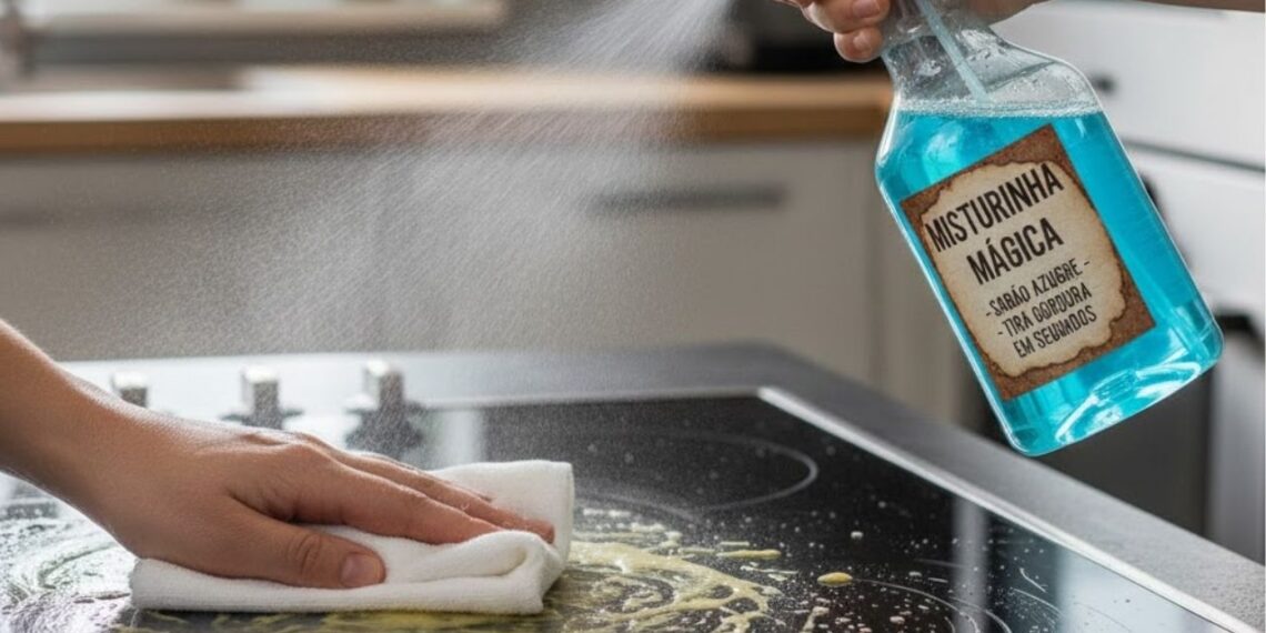 Misturinha com sabão azul e vinagre tira gordura da cozinha em segundos