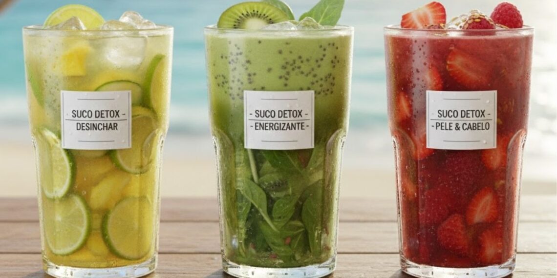 3 sucos detox deliciosos e fáceis de fazer para aliviar inchaço, ter mais disposição e melhorar o aspecto da pele durante o verão