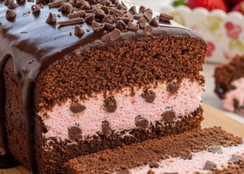 Este bolo gelado de morango com chocolate vai ser sua sobremesa de verão favorita